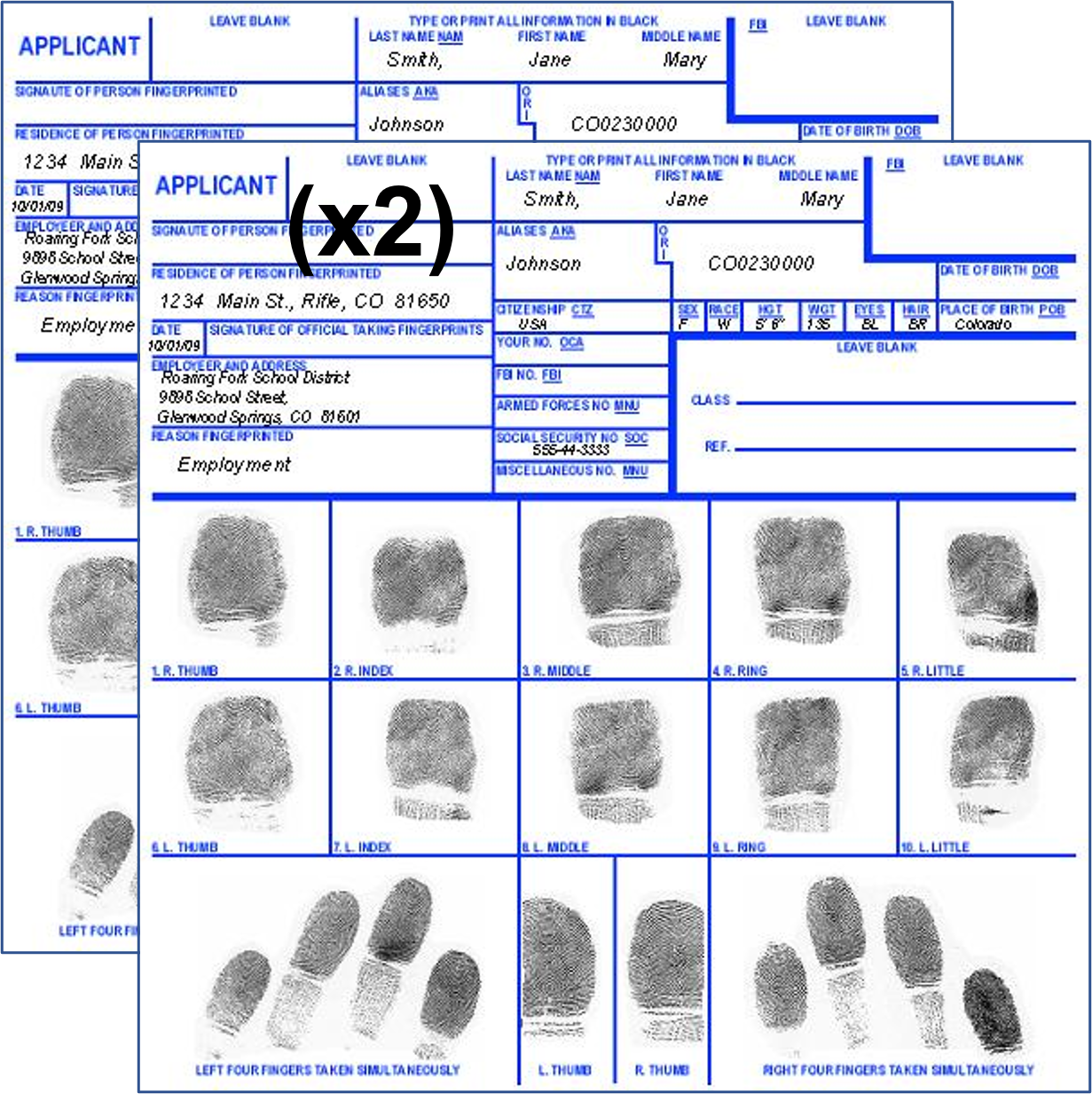 Ink Fingerprinting On FD 258 More Colorado Springs CO The Mail 